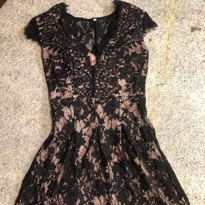 Black lace cocktail dress